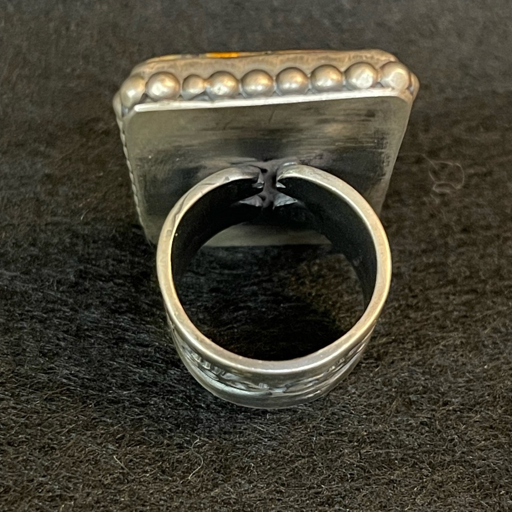 STERLING SILVER BUMBLEBEE JASPER RING ✨STATEMENT PIECE✨ - Picture 4 of 16